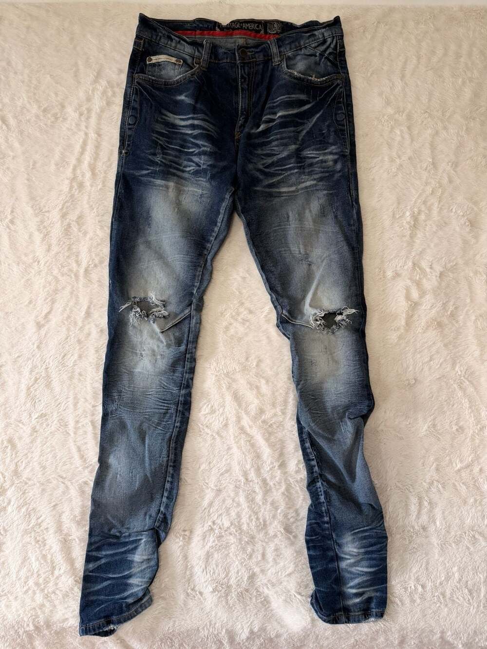 Heritage America 1776 Distressed Skinny Jeans 34x35 Streetwear
